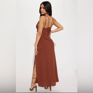 Brown vacation brown maxi dress